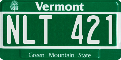 VT license plate NLT421