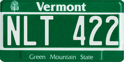 VT license plate NLT422