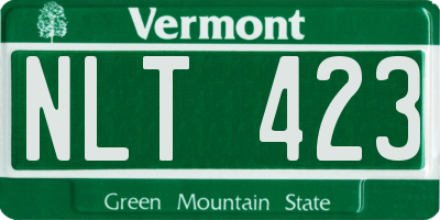 VT license plate NLT423