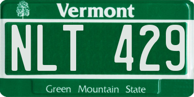 VT license plate NLT429
