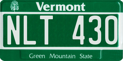 VT license plate NLT430