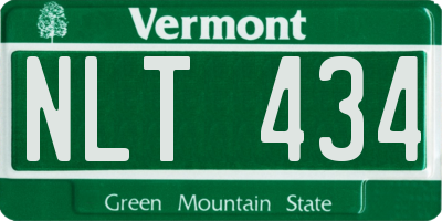 VT license plate NLT434
