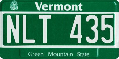 VT license plate NLT435
