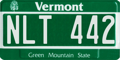 VT license plate NLT442