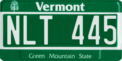 VT license plate NLT445