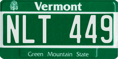 VT license plate NLT449