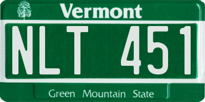 VT license plate NLT451