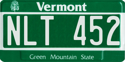 VT license plate NLT452