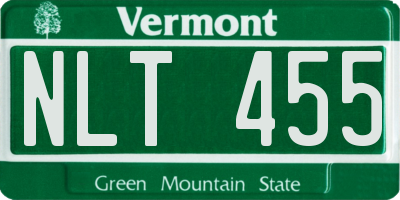 VT license plate NLT455