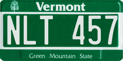 VT license plate NLT457