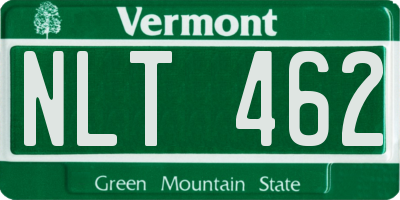 VT license plate NLT462