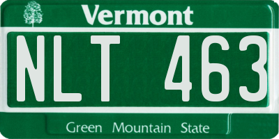 VT license plate NLT463
