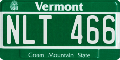 VT license plate NLT466