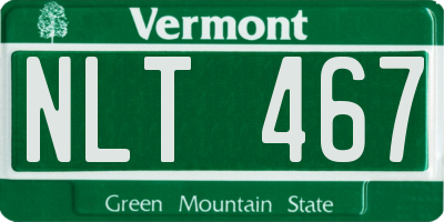 VT license plate NLT467