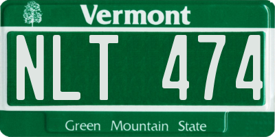VT license plate NLT474