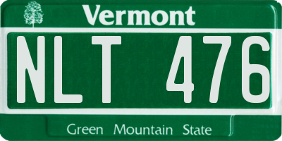 VT license plate NLT476