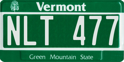 VT license plate NLT477