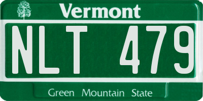 VT license plate NLT479