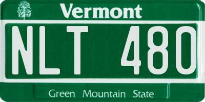 VT license plate NLT480
