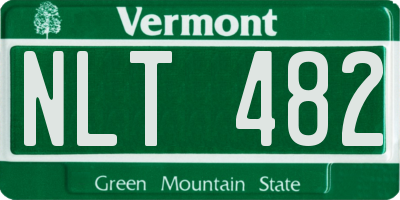 VT license plate NLT482
