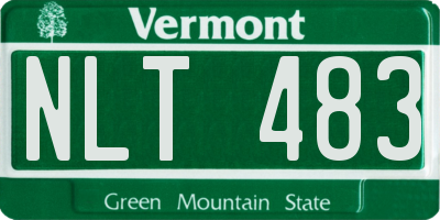 VT license plate NLT483