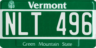VT license plate NLT496