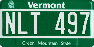 VT license plate NLT497
