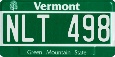 VT license plate NLT498