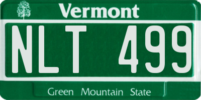 VT license plate NLT499
