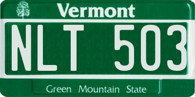 VT license plate NLT503