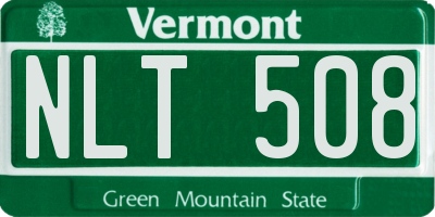 VT license plate NLT508