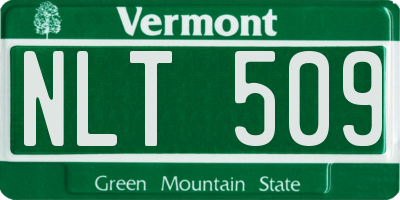 VT license plate NLT509