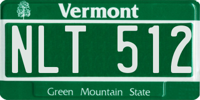 VT license plate NLT512