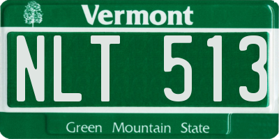 VT license plate NLT513
