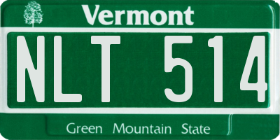 VT license plate NLT514