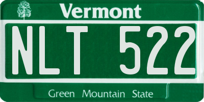 VT license plate NLT522