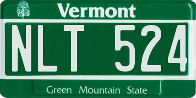 VT license plate NLT524