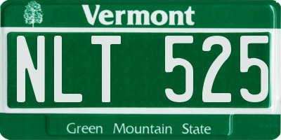 VT license plate NLT525