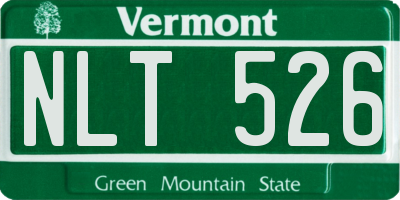 VT license plate NLT526