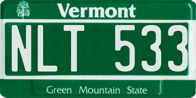 VT license plate NLT533