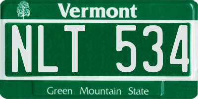 VT license plate NLT534