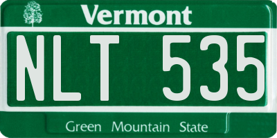 VT license plate NLT535