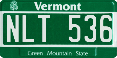 VT license plate NLT536