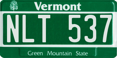 VT license plate NLT537