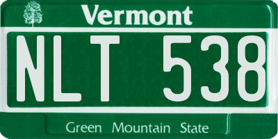 VT license plate NLT538