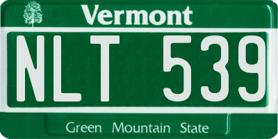 VT license plate NLT539