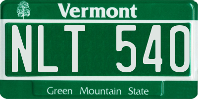 VT license plate NLT540