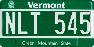 VT license plate NLT545