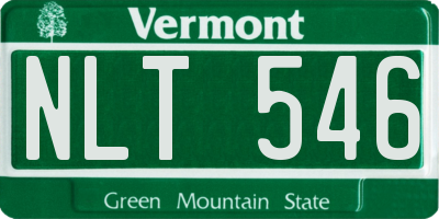 VT license plate NLT546