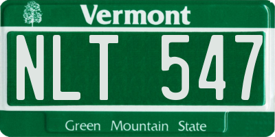 VT license plate NLT547